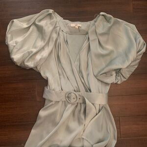 Women’s Entro silky puff sleeve belted high low dress